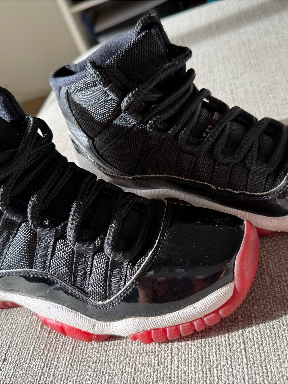Jordan Kids Black and Red High-Top Sneakers